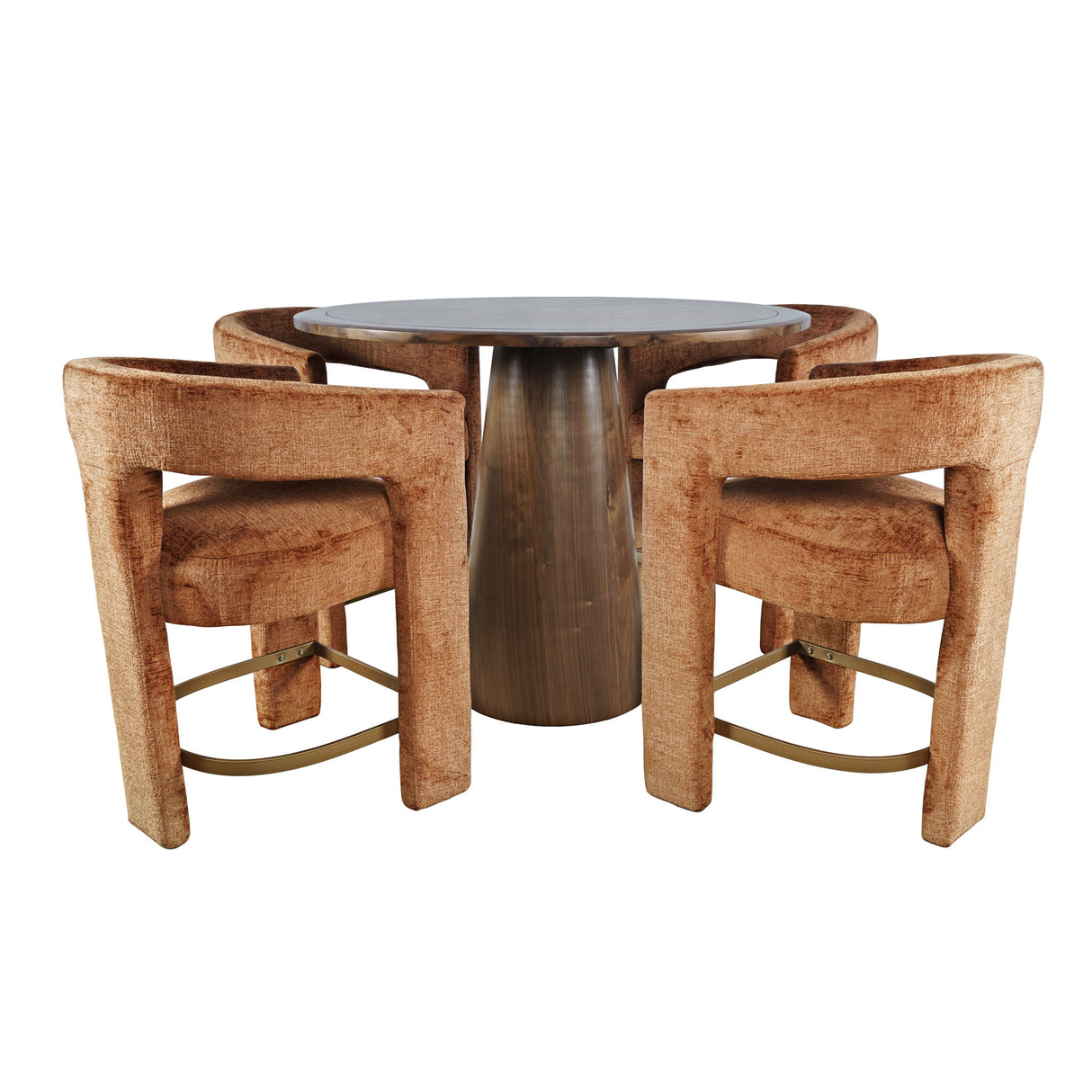 Gwen - 5 Piece Counter Dining Set - Dark Brown Table
