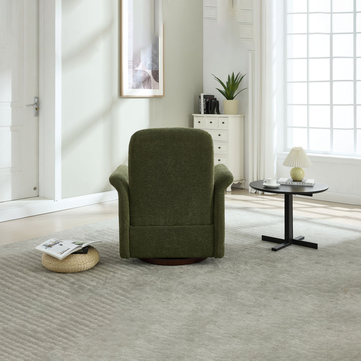 Modern Swivel Barrel Accent Chair With Base