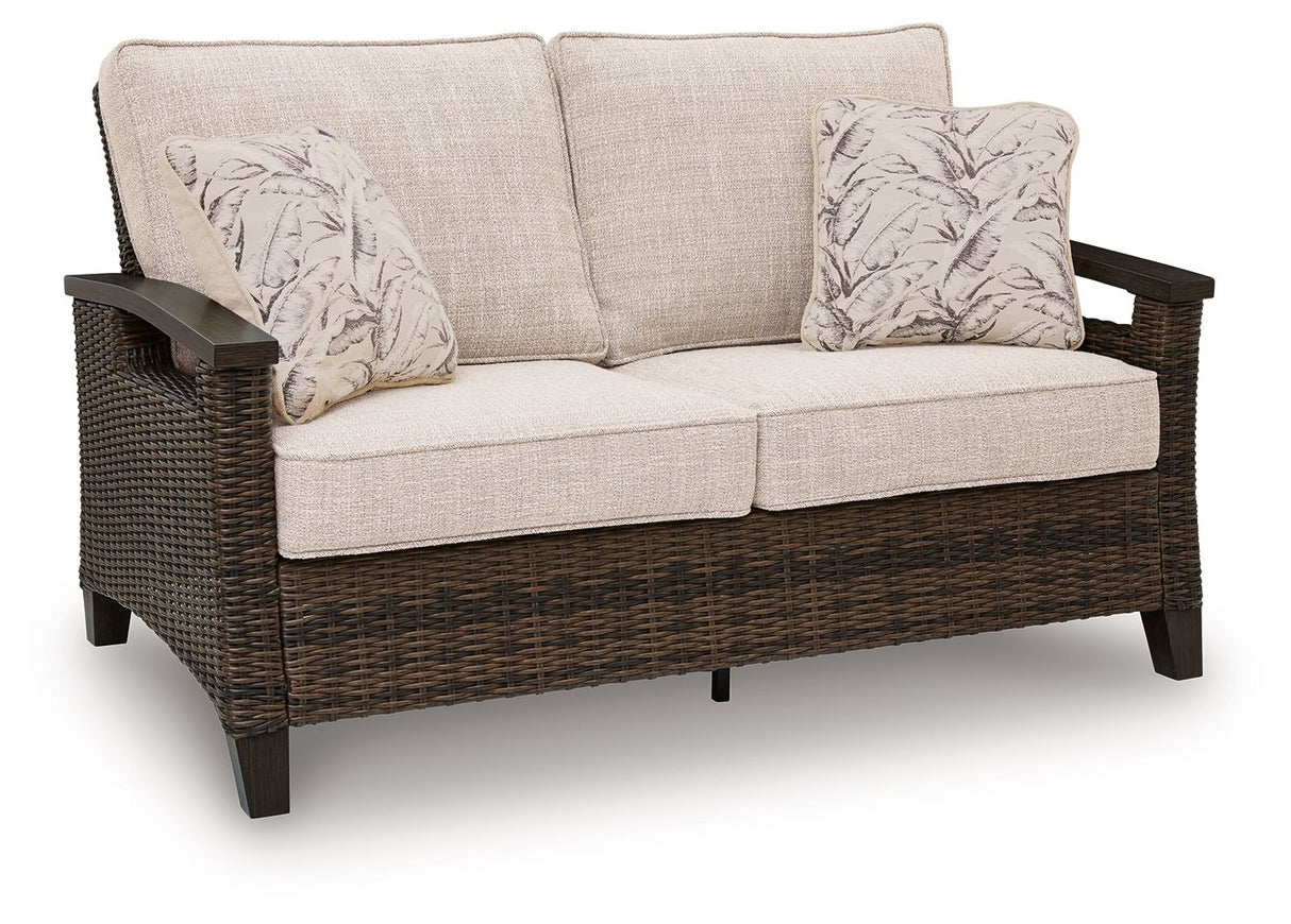Monterey Point - Loveseat With Cushion - Dark Brown