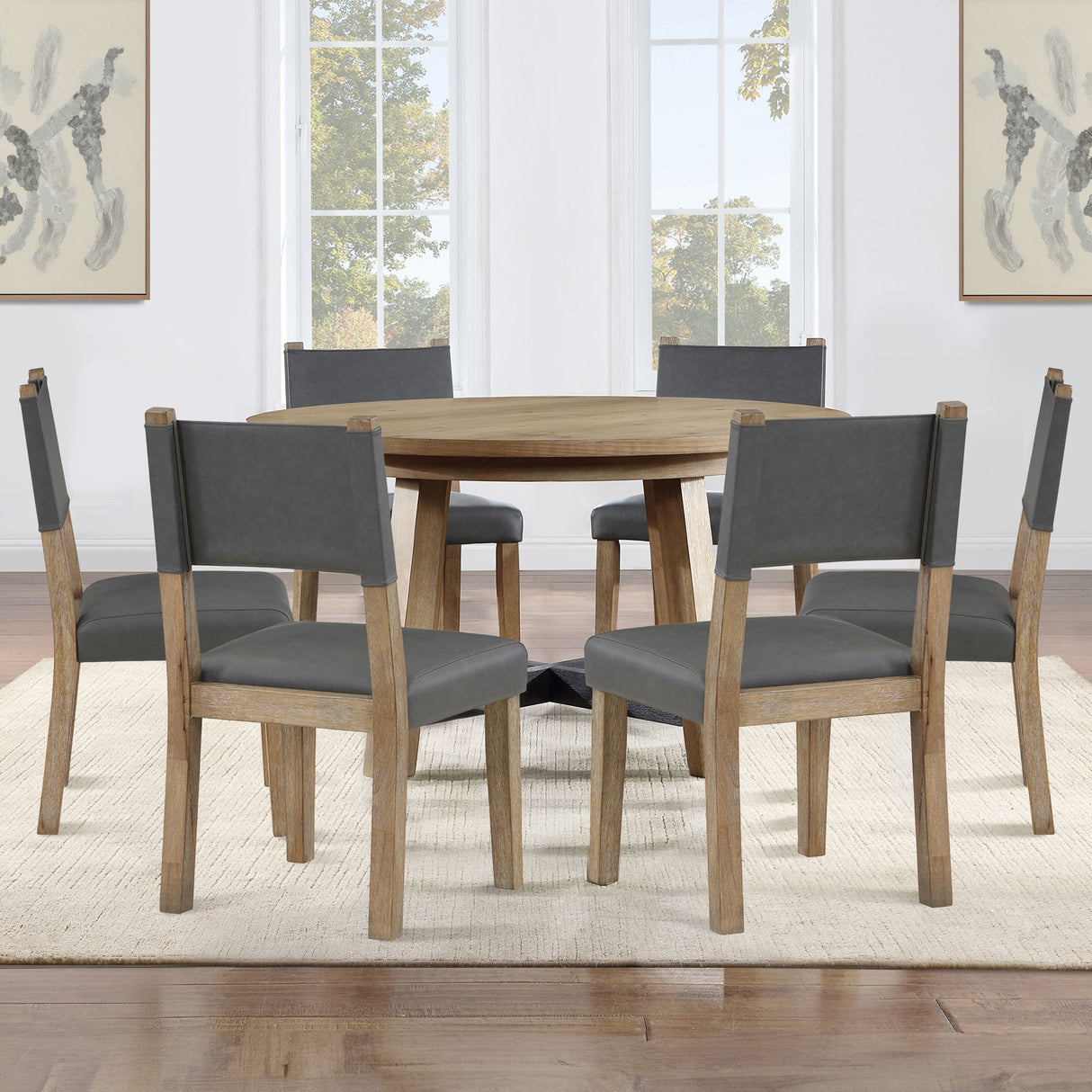 Aubrey - 7 Piece Round Dining Set