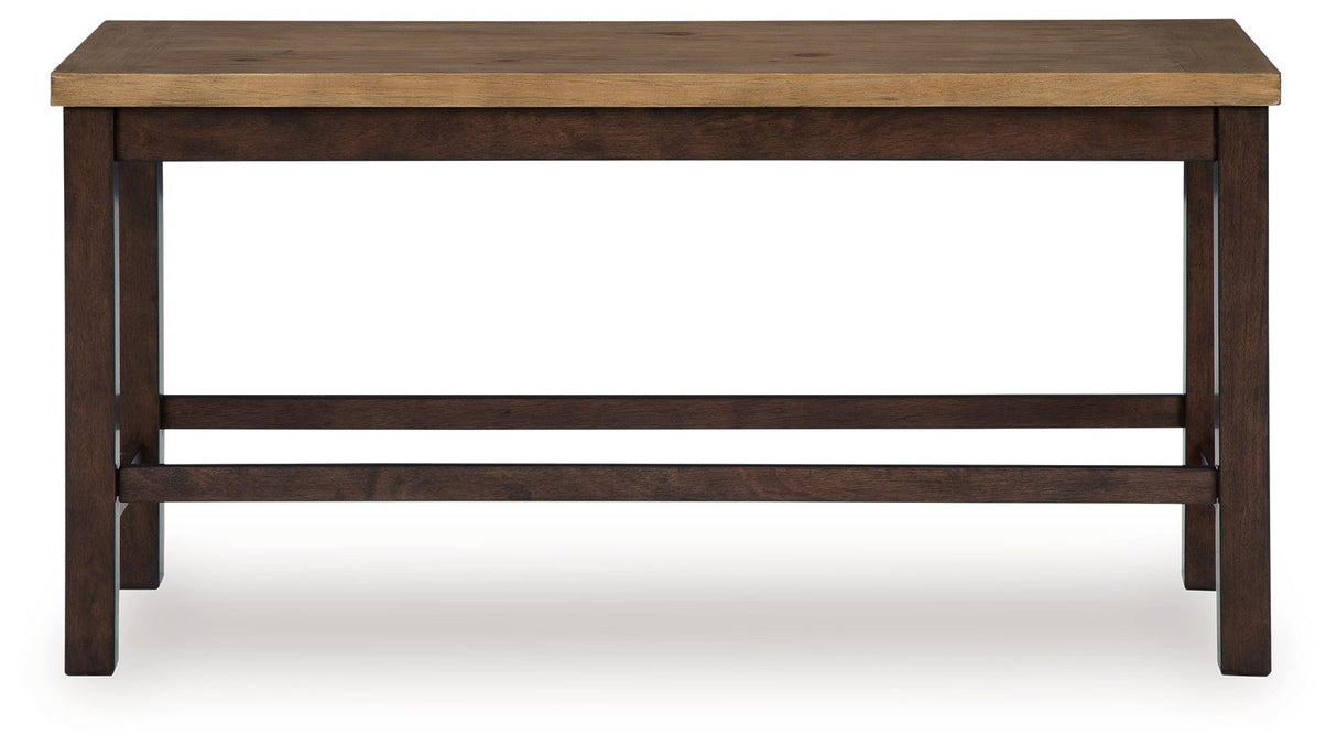 Rylandeen - Double Counter Height Bench - Light Brown / Dark Brown