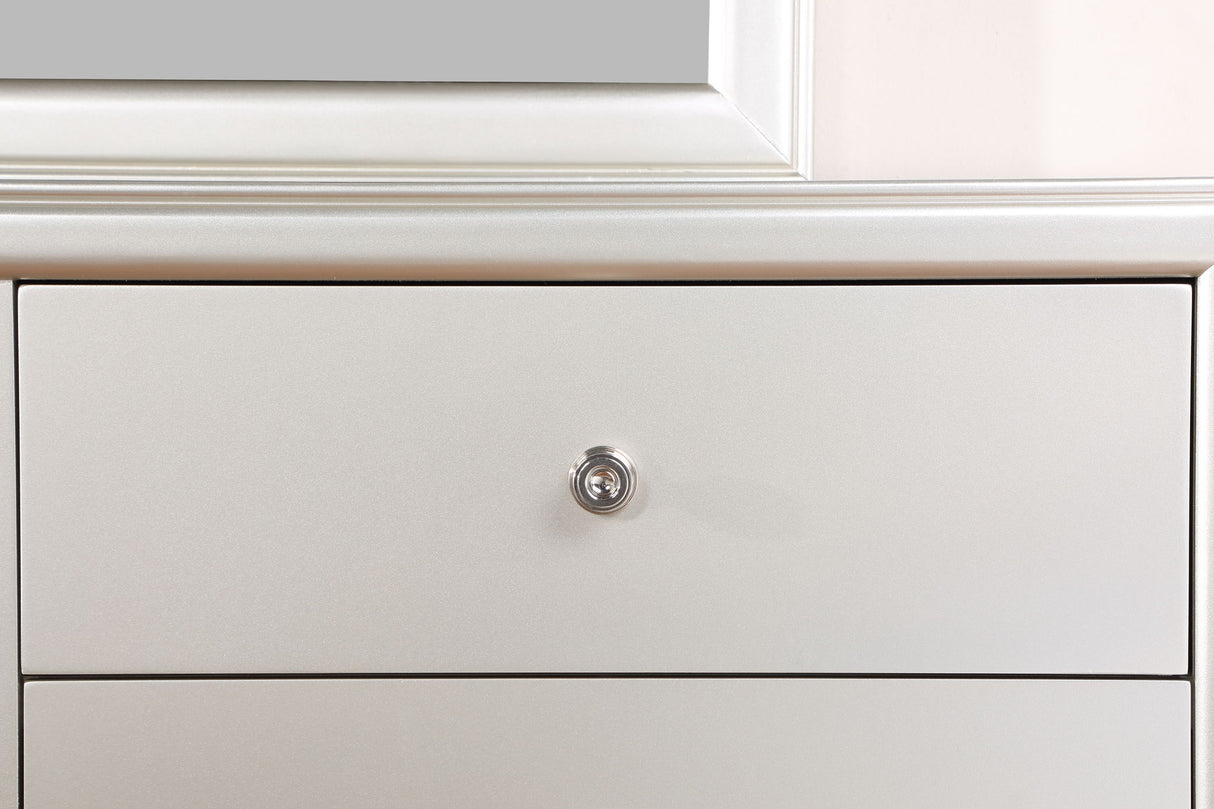 Omni - Dresser And Mirror - Pearl Silver