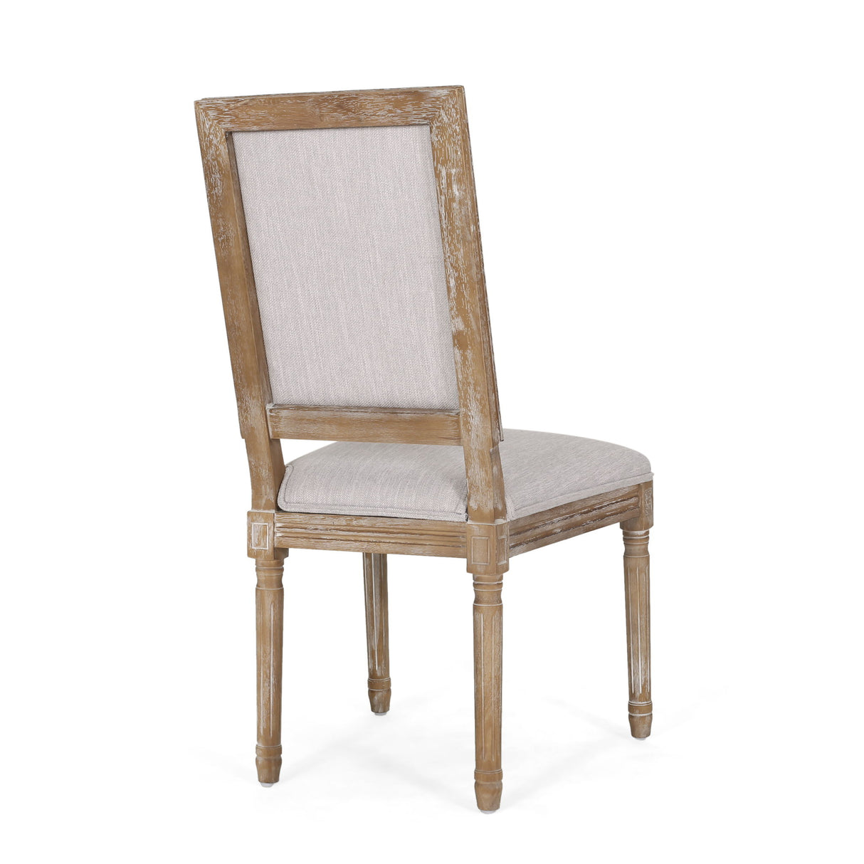 French Country Style Dining Chair With Upholstered Seating And Fluted Legs