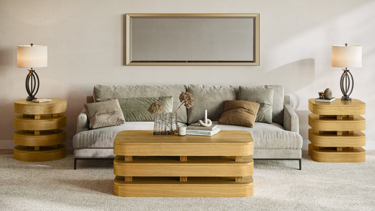 Brix Round End Table - Espresso