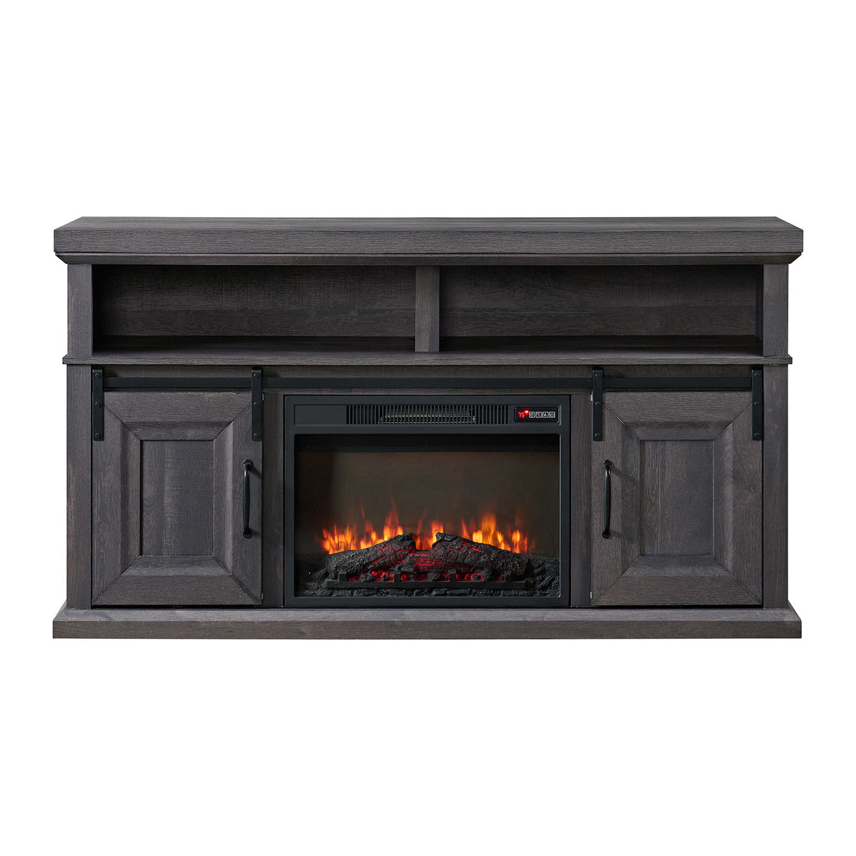 Macau - Console With 23" Fireplace Insert - Gray