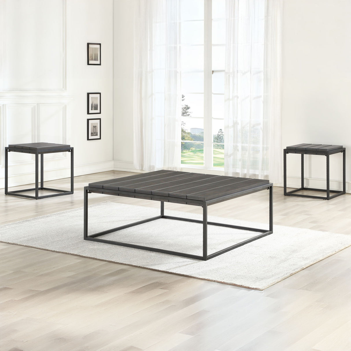 Tekoa - 3 Piece Table Set (Cocktail & 2 End Tables) - Dark Brown