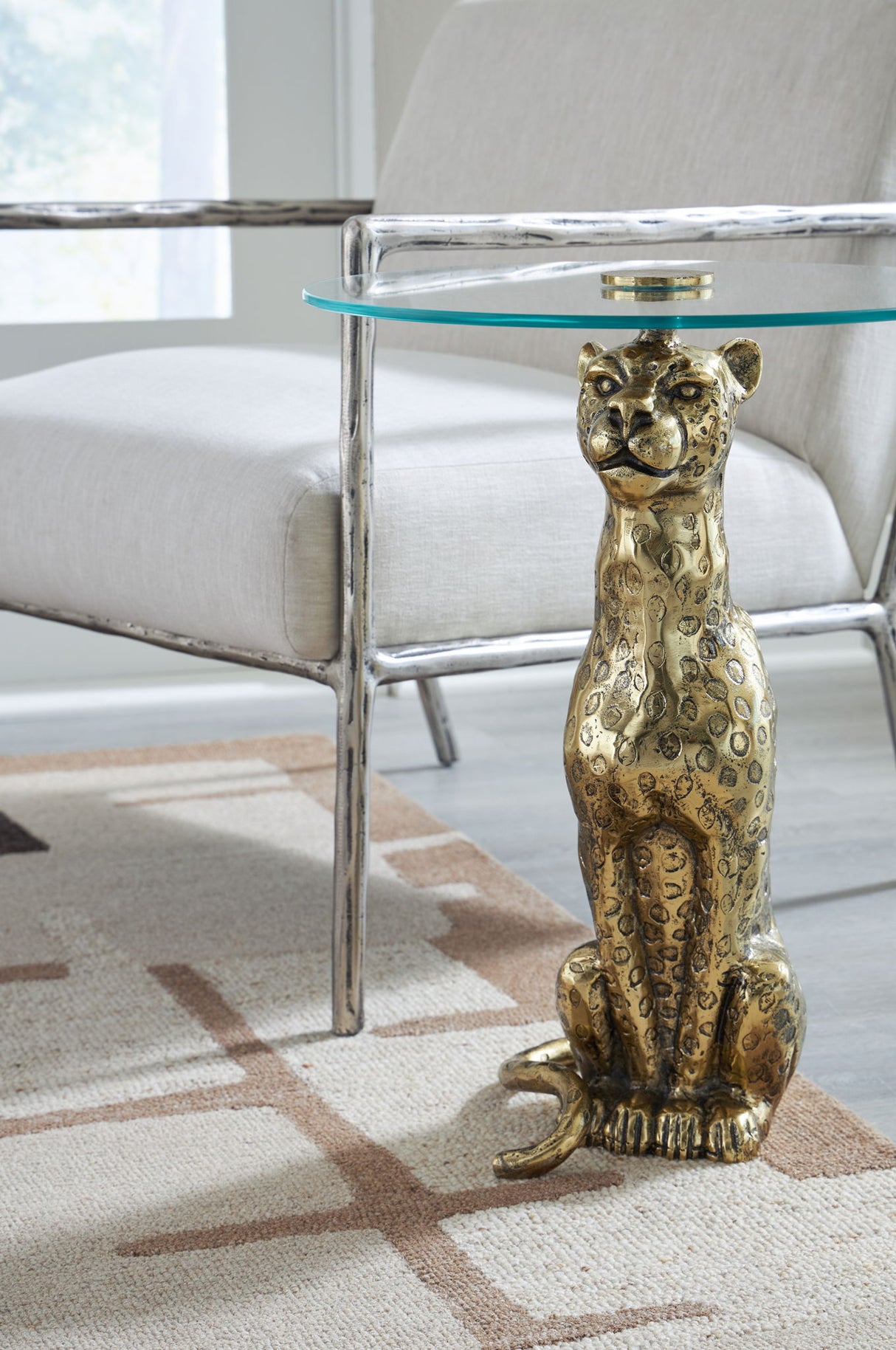 Vallain - Accent Table - Antique Gold Finish