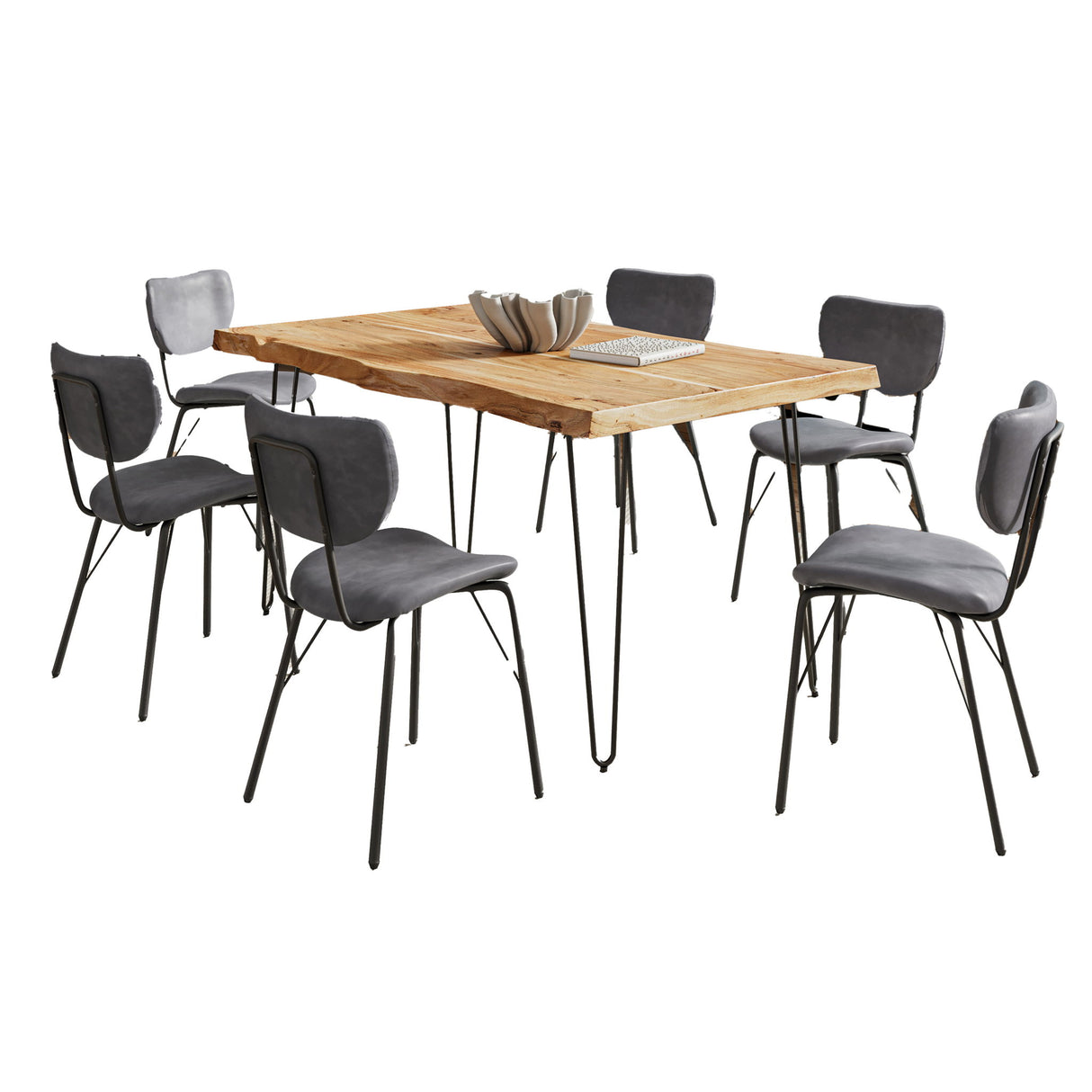 Nature's Edge - 7 Piece Upholstered Dining Set - Natural