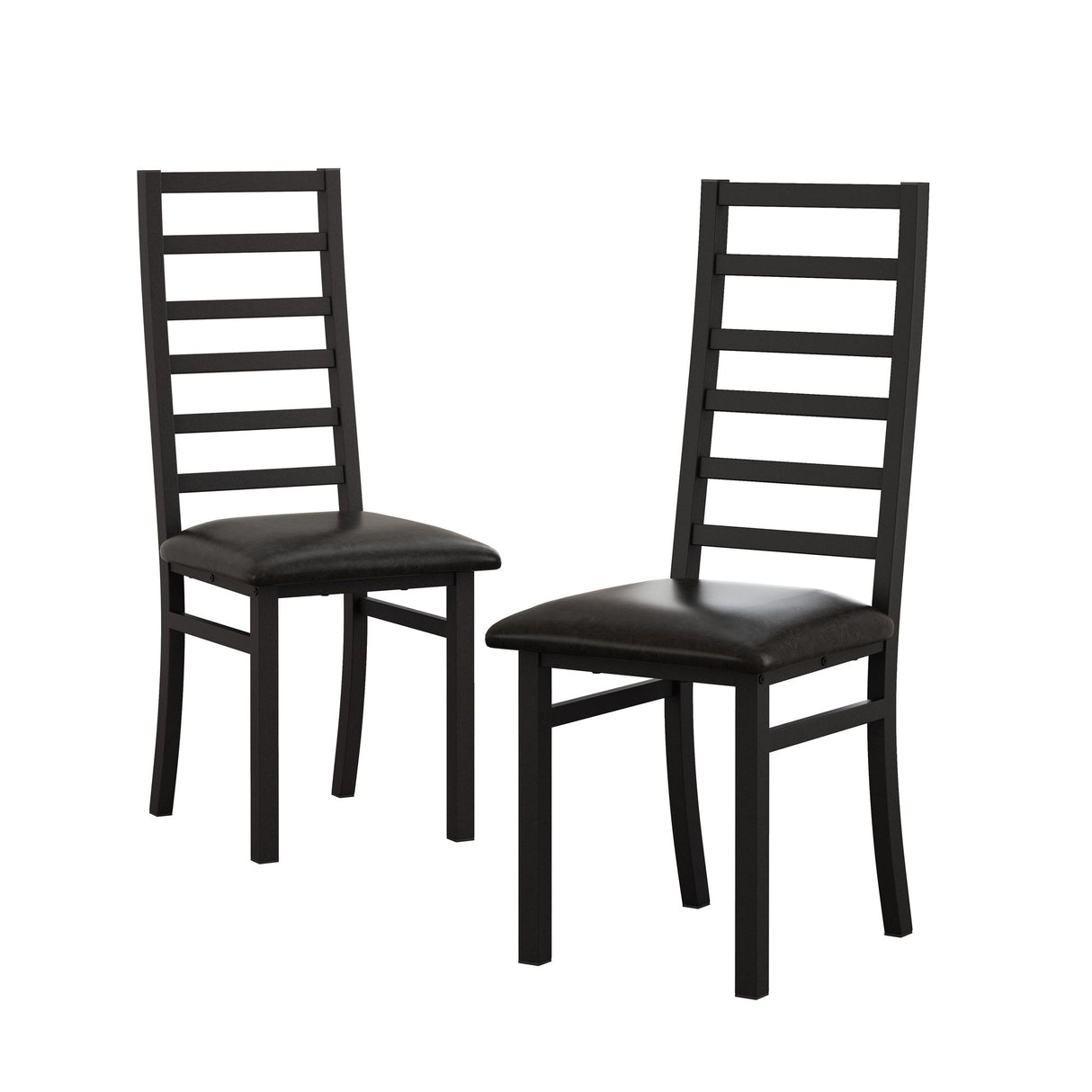 Metal Dining Chairs With Steel Legg, High Back Armless Design