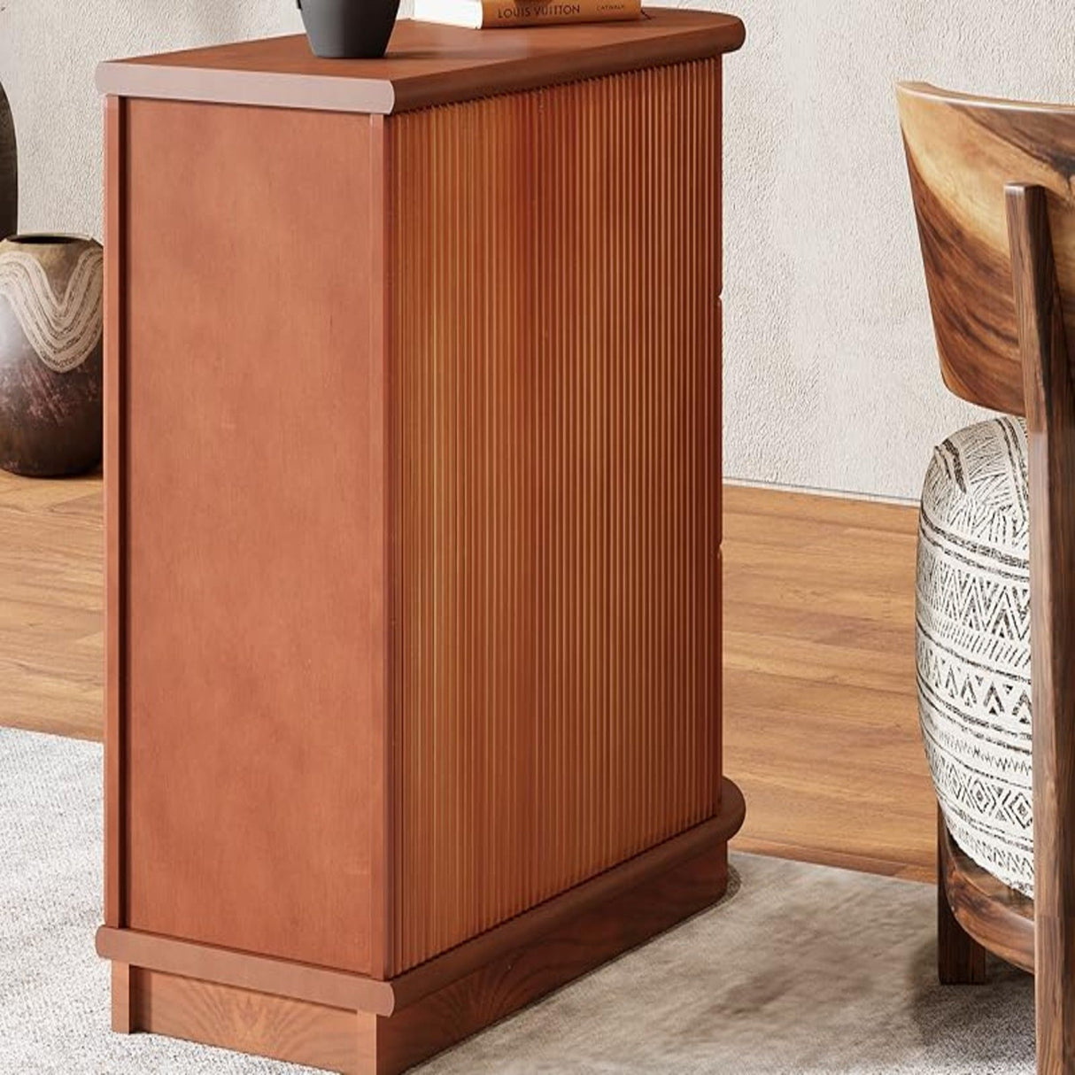 3 Drawer End Table, Semi Oval For Living Classic Accent Furniture - Walnut