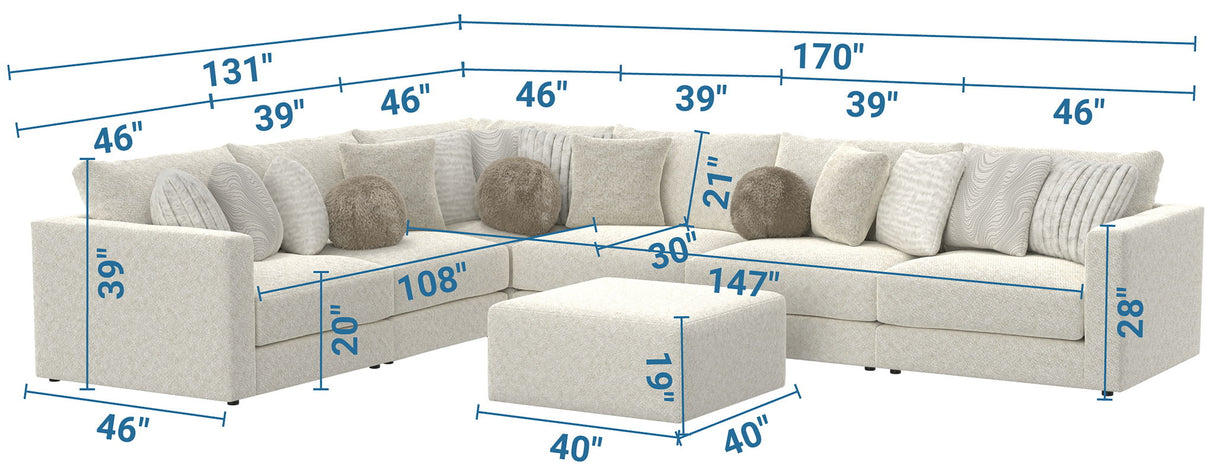Ritzy - Modular Sofa And Included Cocktail Ottoman