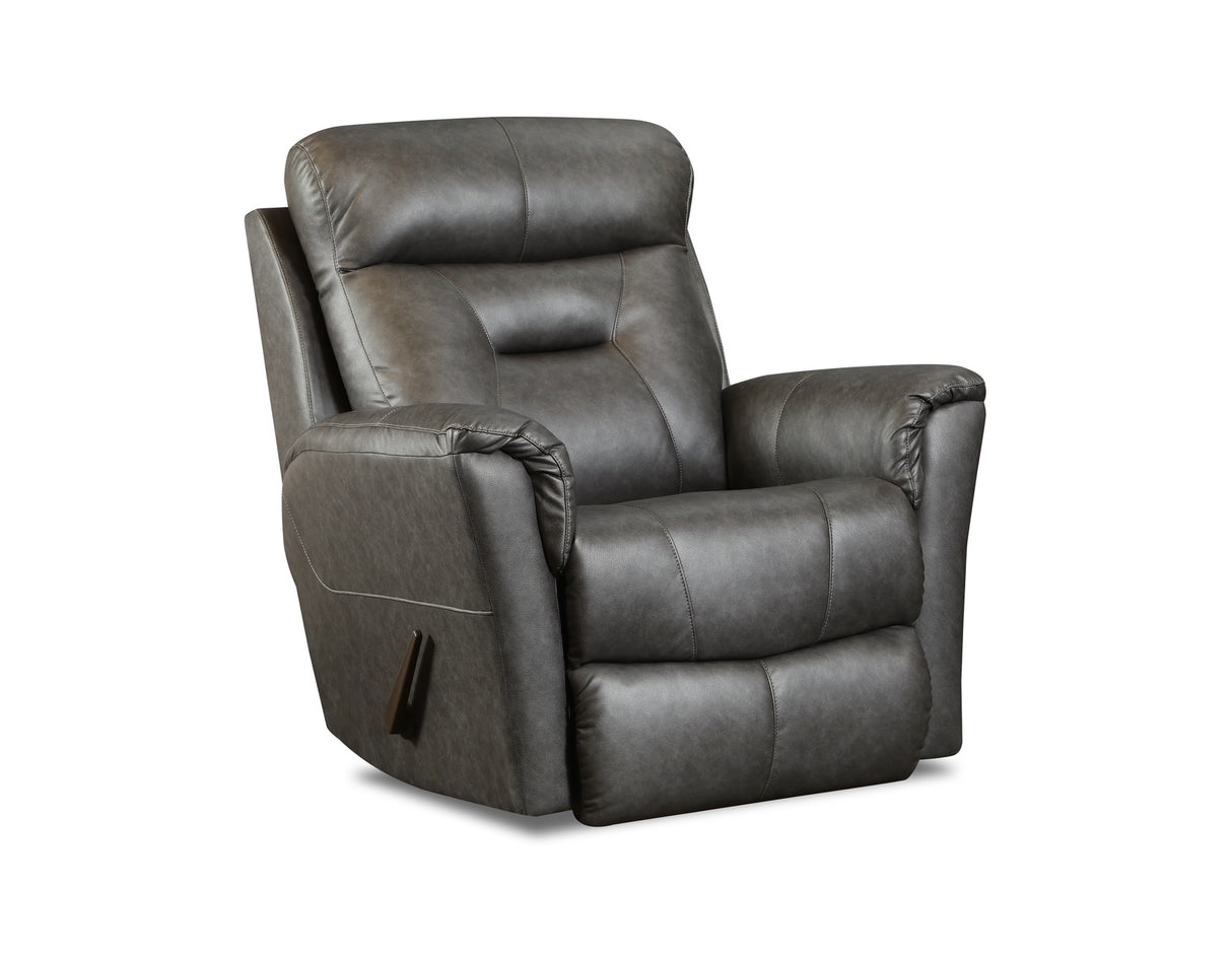 Stylish 1143 Rocker Recliner in True Grit Smoke offers ultimate comfort and modern style for your living space.