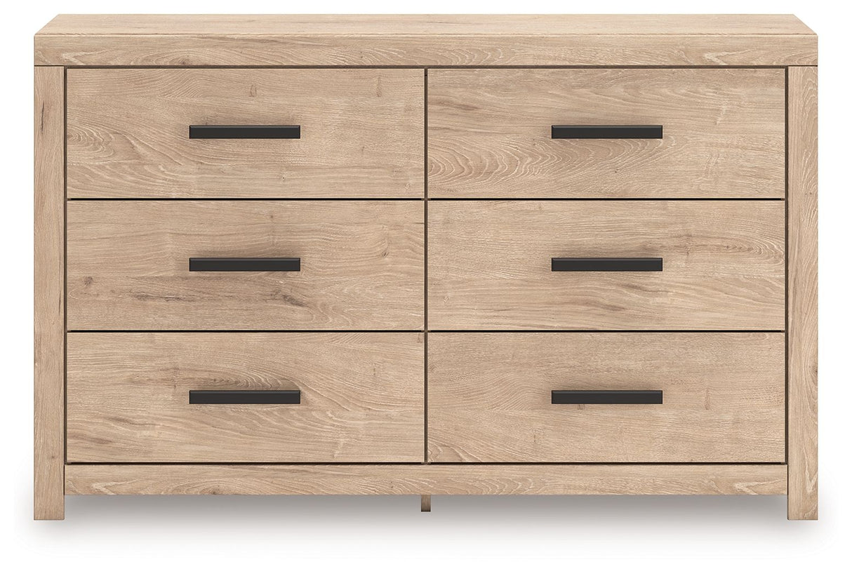 Sanginlane - Six Drawer Dresser - Tan