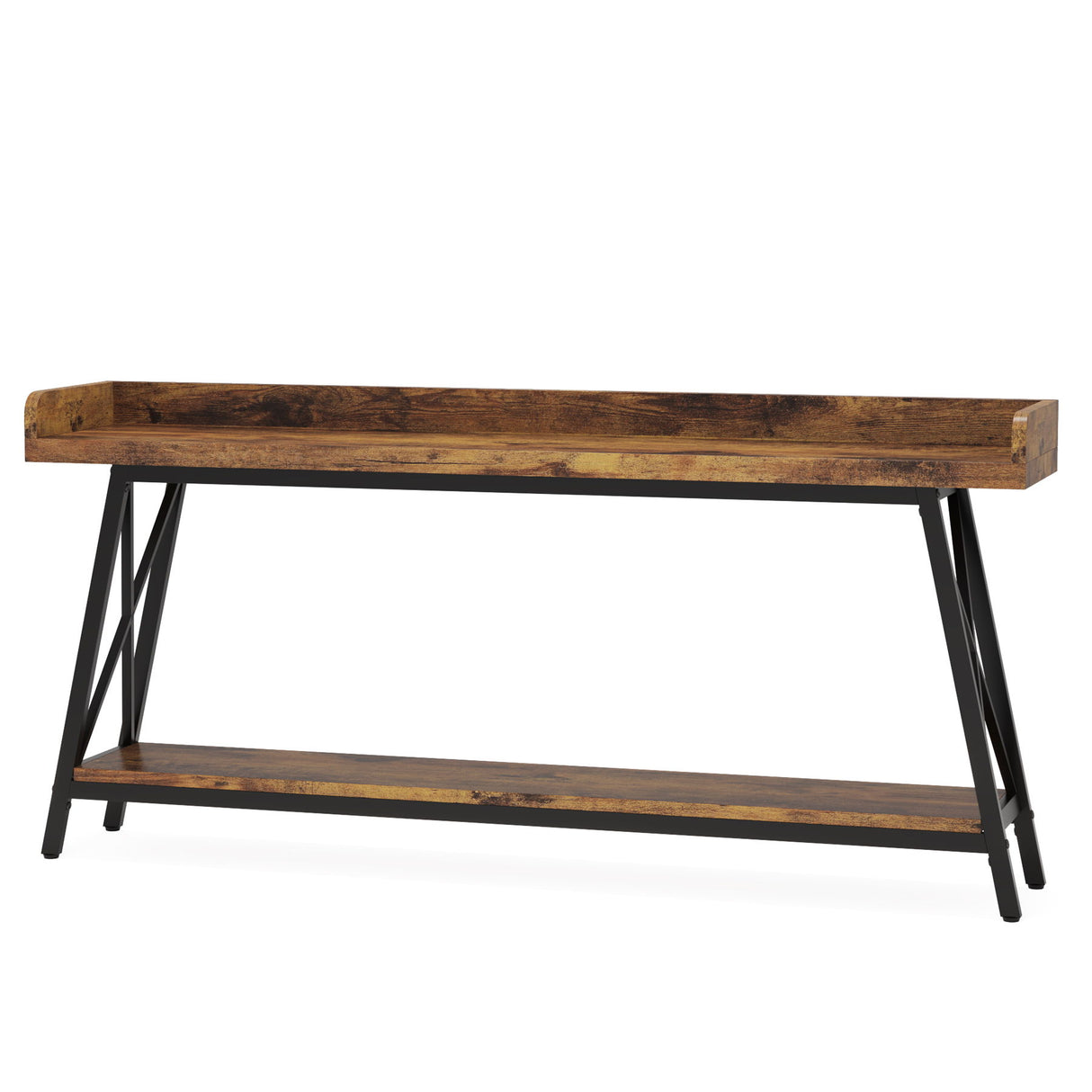 Extra Long Console Table For Living Room - Rustic Brown