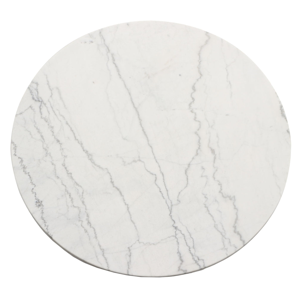 Xena - White Marble Top Round Table - Black