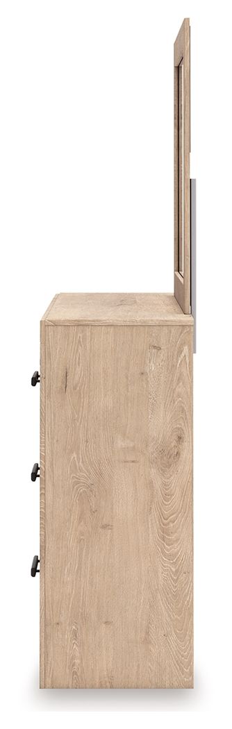 Sanginlane - Dresser and Mirror - Tan
