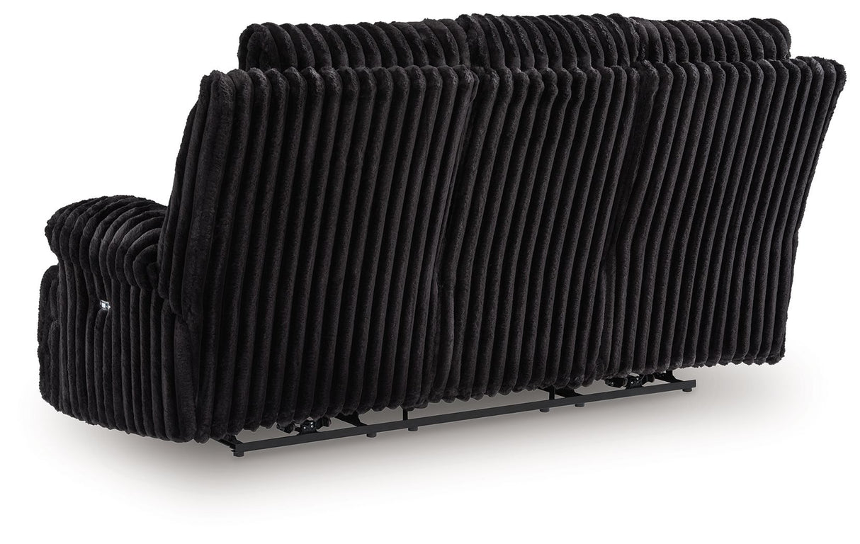 Rhine Falls - Reclining Power Sofa With Drop Down Table - Onyx