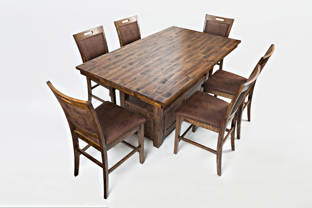 Cannon Valley - 7 Piece Counter Set - Distressed Medium Brown
