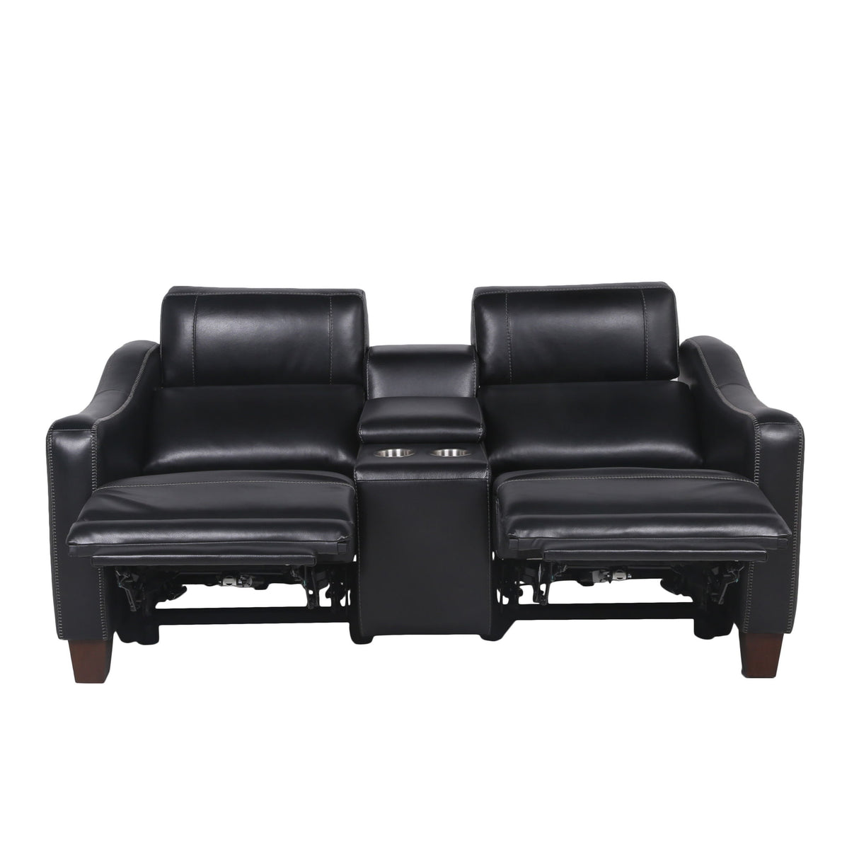 Giorno - Dual Power Console Loveseat - Black