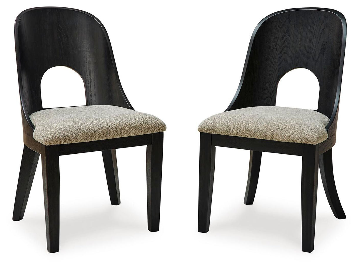 Rowanbeck - Dining Upholstered Side Chair (Set of 2) - Gray / Black