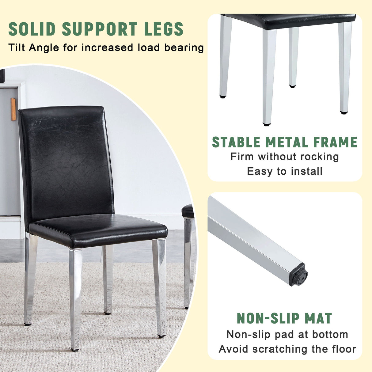 Elegant Upholstered Chairs & Metal Legs