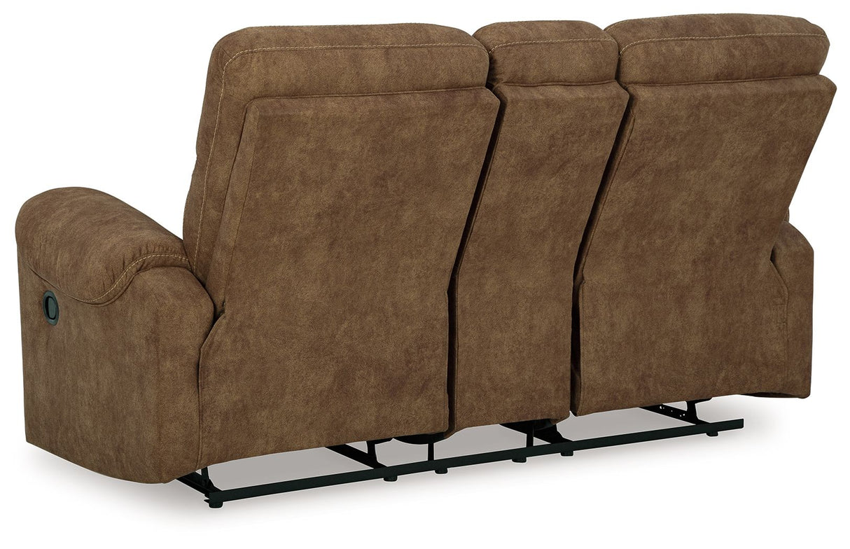 Edenwold - Dbl Reclining Loveseat with Console - Brindle