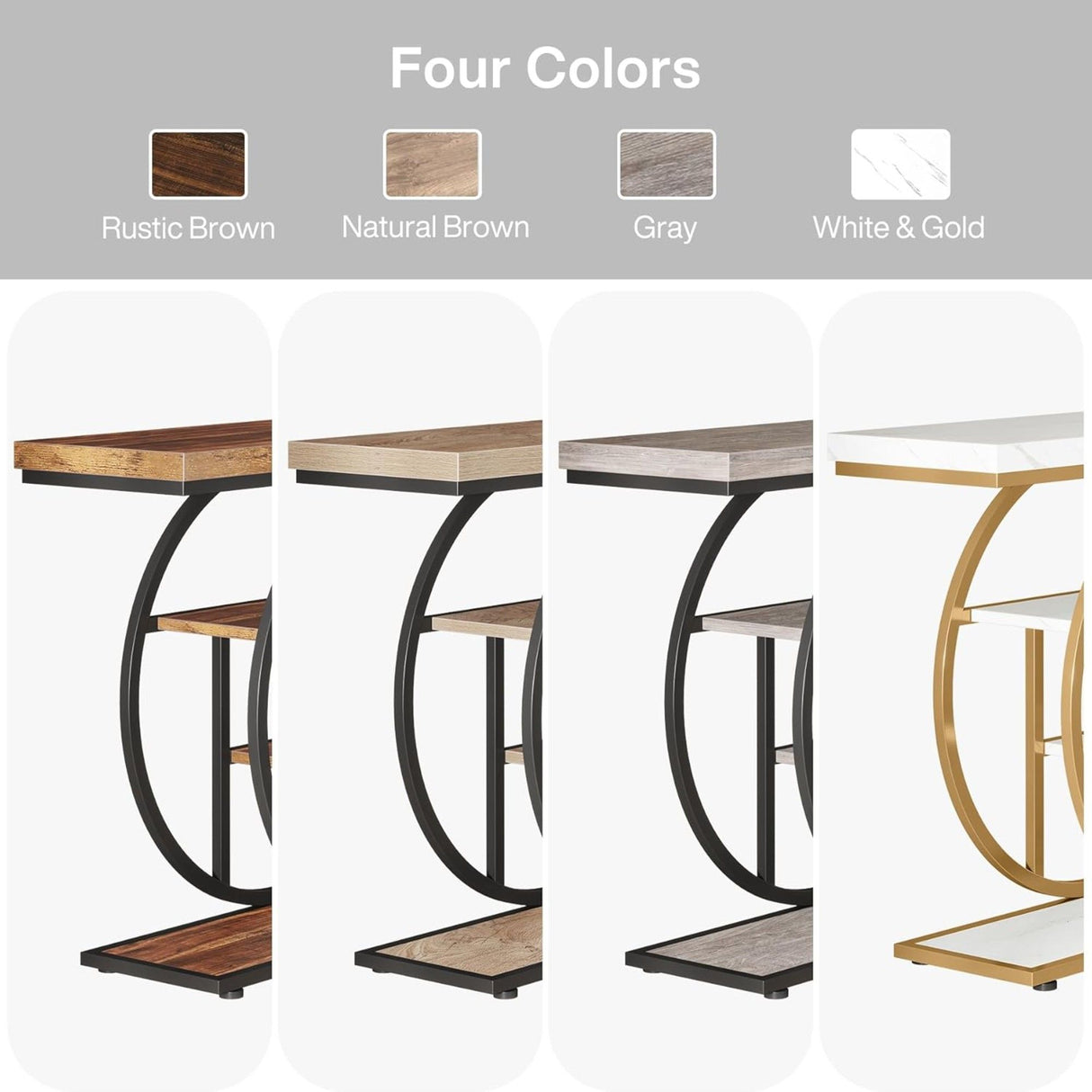 Console Table With 4 Tier Design For Living Hallway