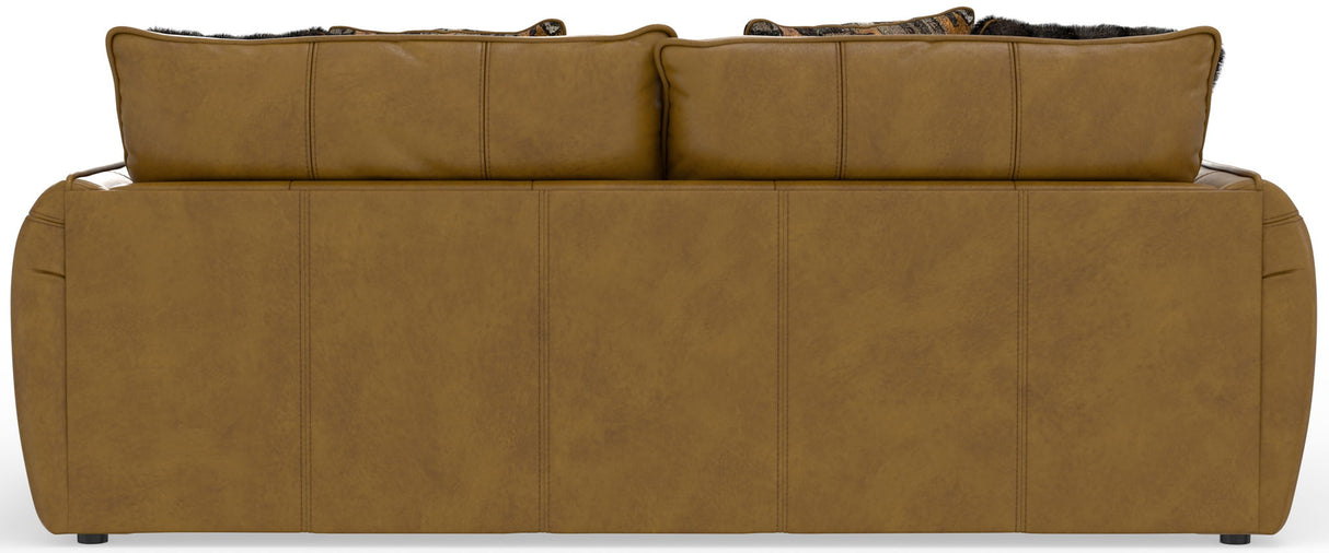 Corvara - Top Grain Italian Leather Match Sofa - Caramel