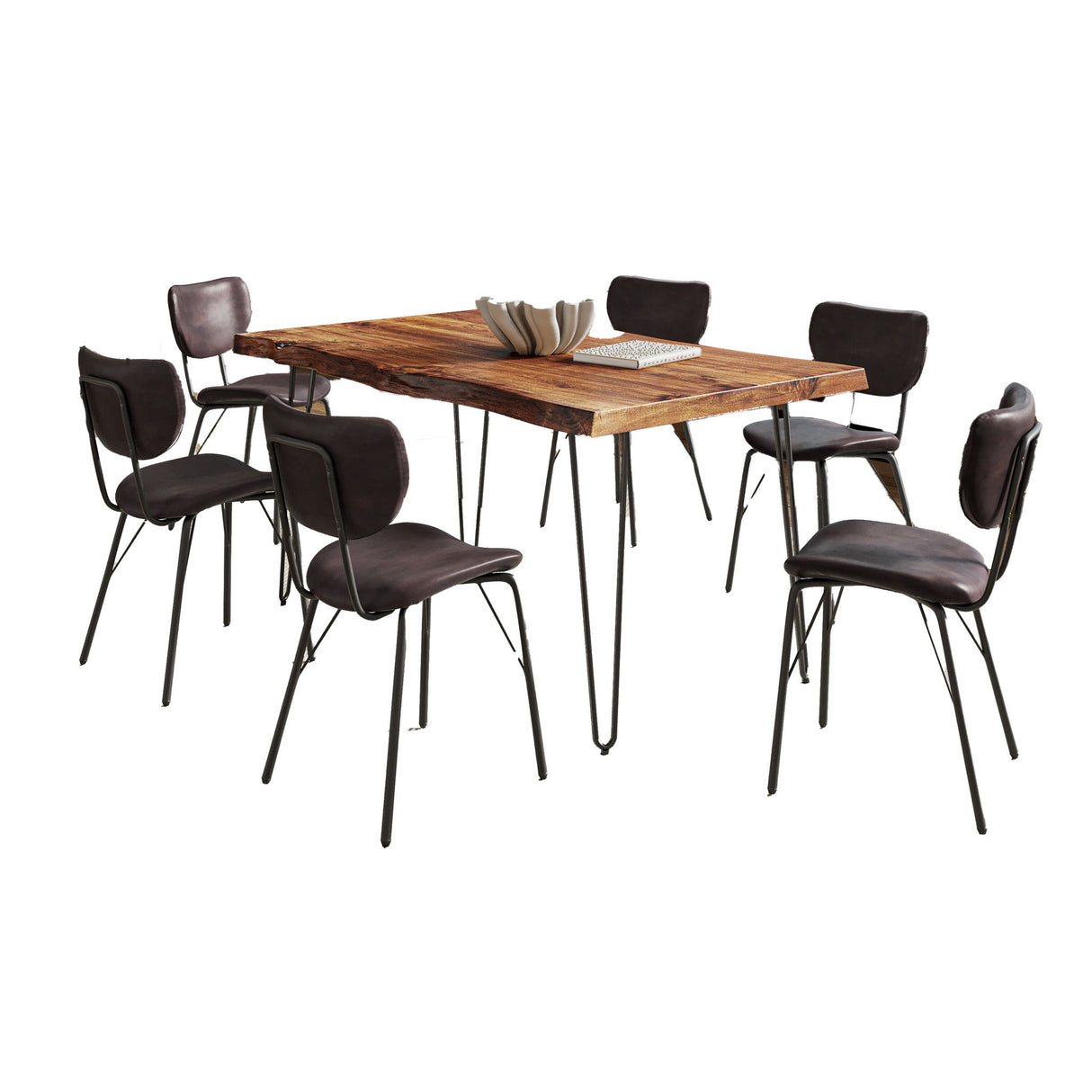 Nature's Edge - 7 Piece Upholstered Dining Set - Chestnut