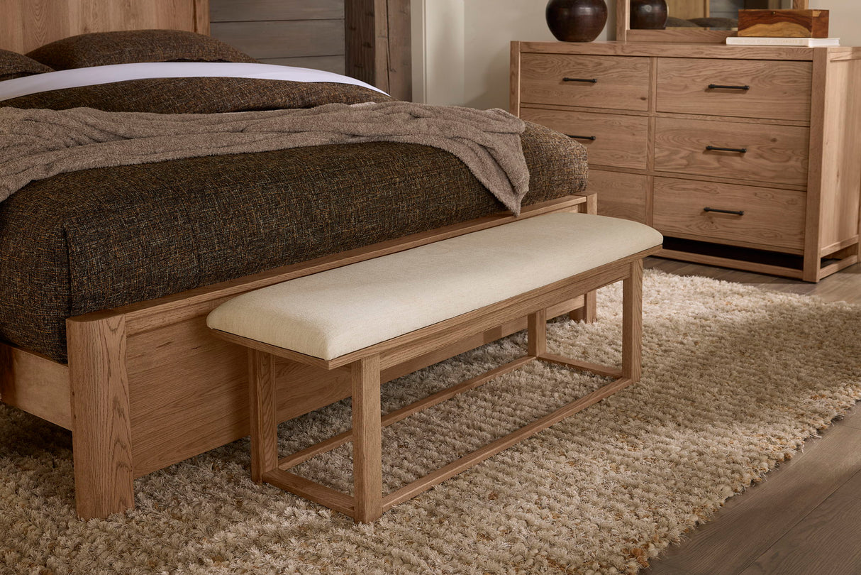 Lodge & Loft - Upholstered Bench - Ivory Cream