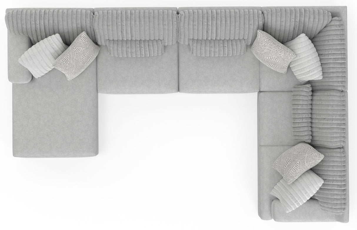 Logan - Upholstered Sectional With Comfort Coil Seating And Accent Pillows Included