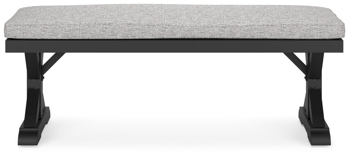 Beachcroft - Bench With Cushion - Black / Light Gray