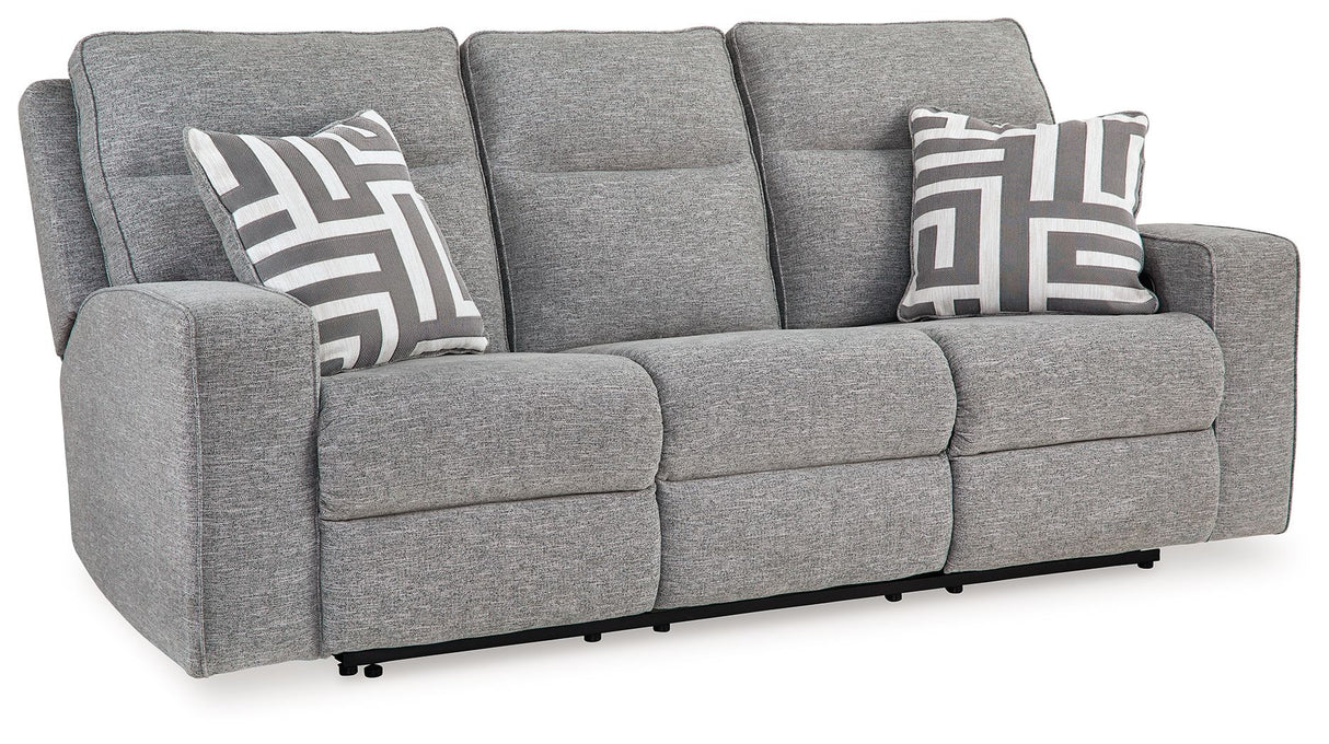 Biscoe - Power Reclining Sofa With Adj Headrest - Pewter