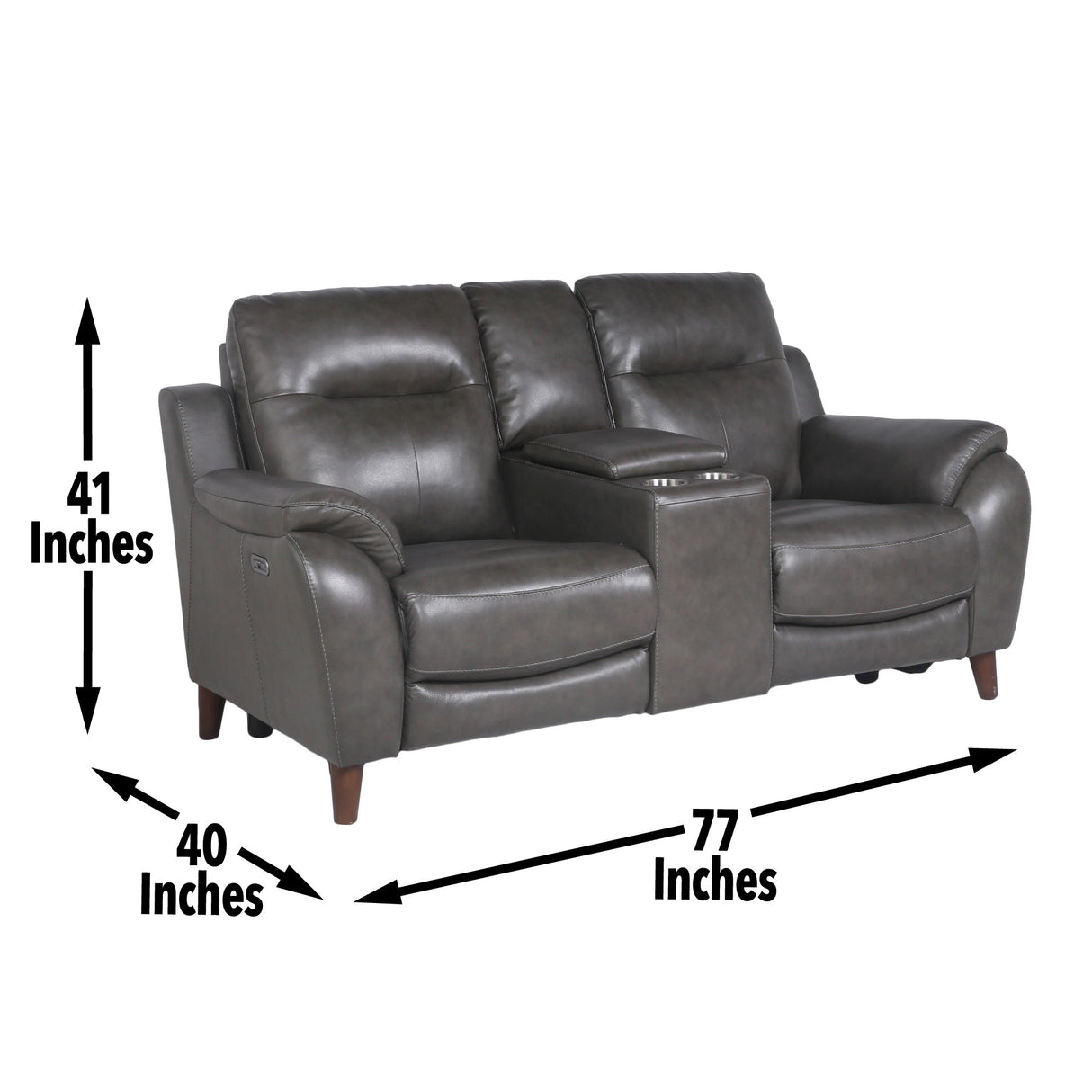 Trento - Dual Power Console Loveseat - Brown