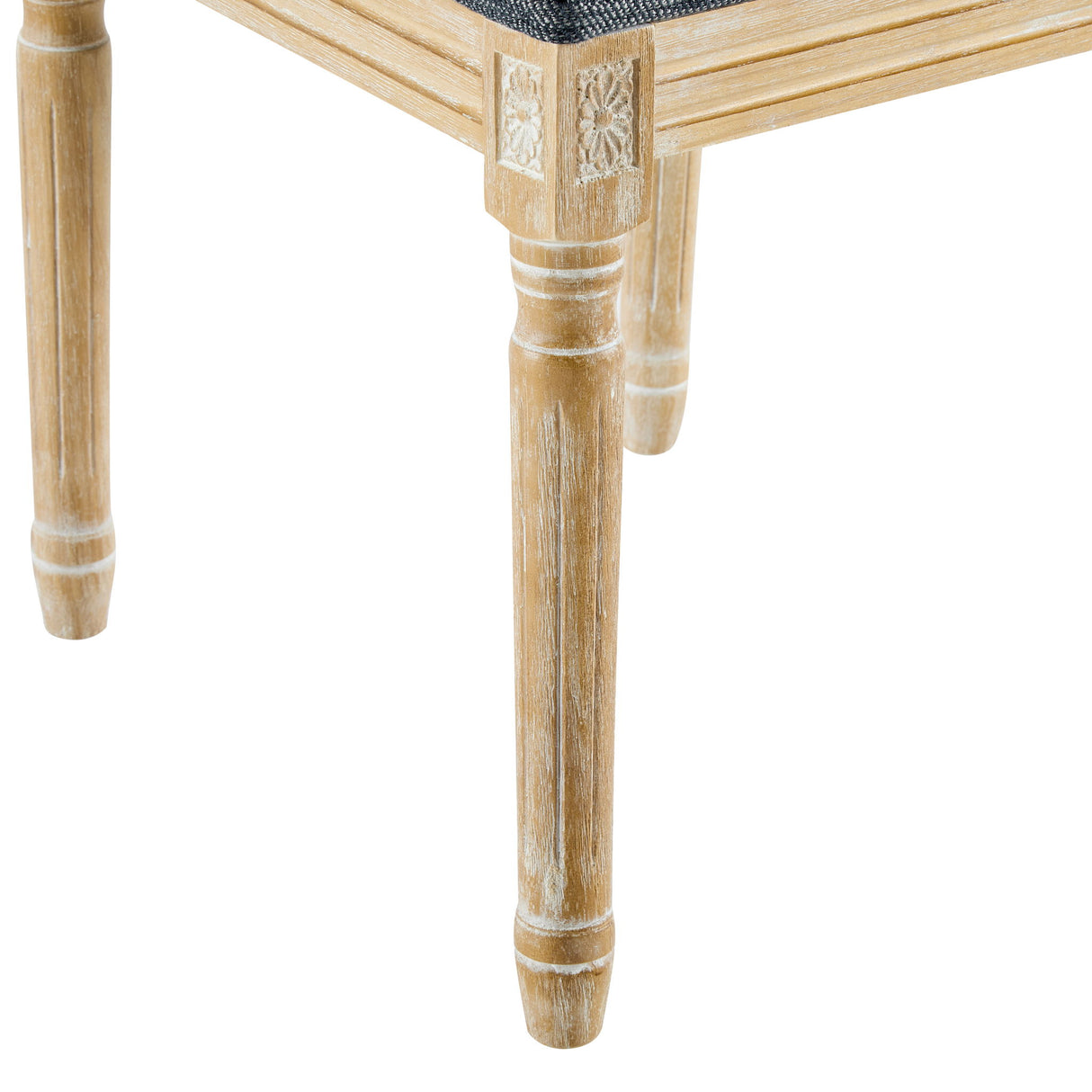 French Country Style Dining Chair With Upholstered Seating And Fluted Legs