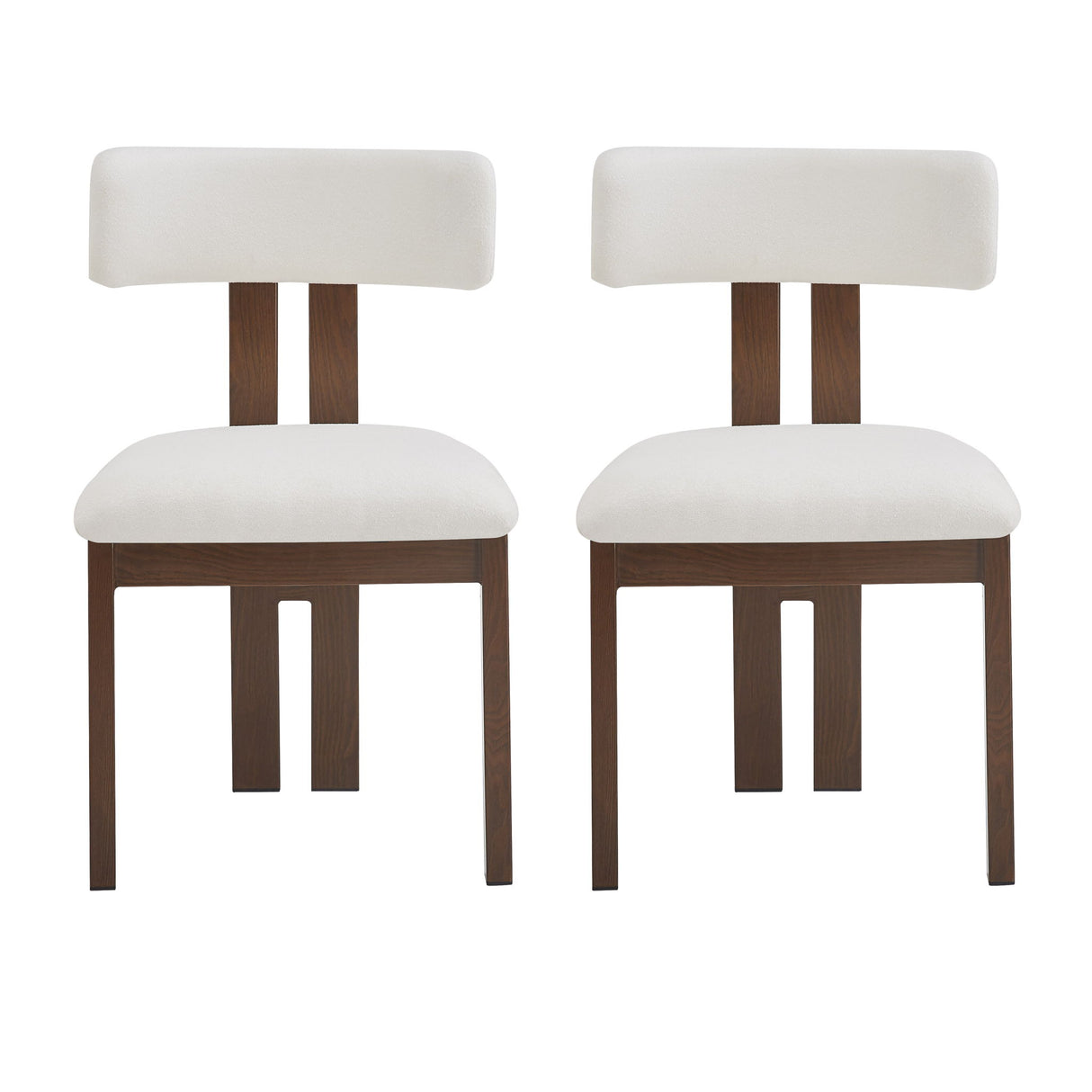 Modern Upholstered Armless Dining Chairs With Metal Legs