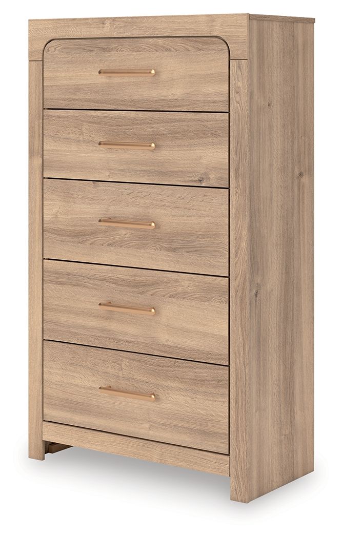Kinlanni - Five Drawer Chest - Tan
