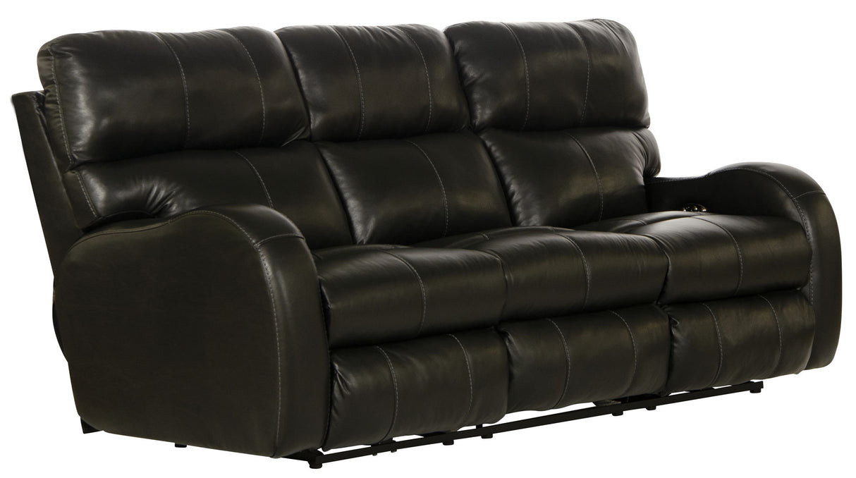 Angelo - Leather Power Reclining Sofa - Black