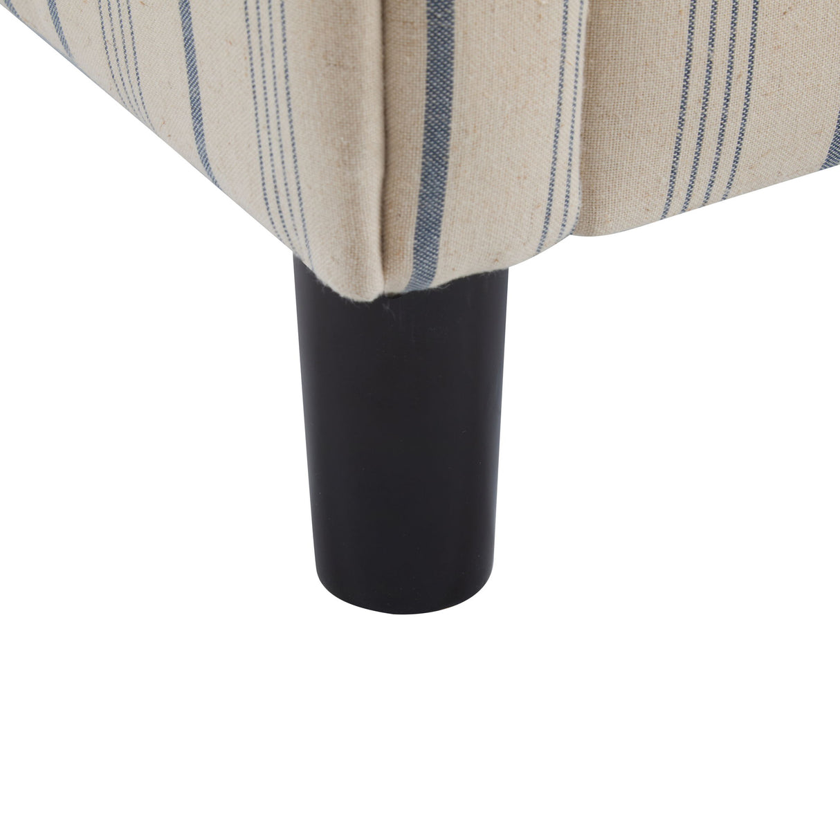 Modern Barrel Fabric Striped Barrel Chair With Channel Stitching - Beige / Blue Stripe
