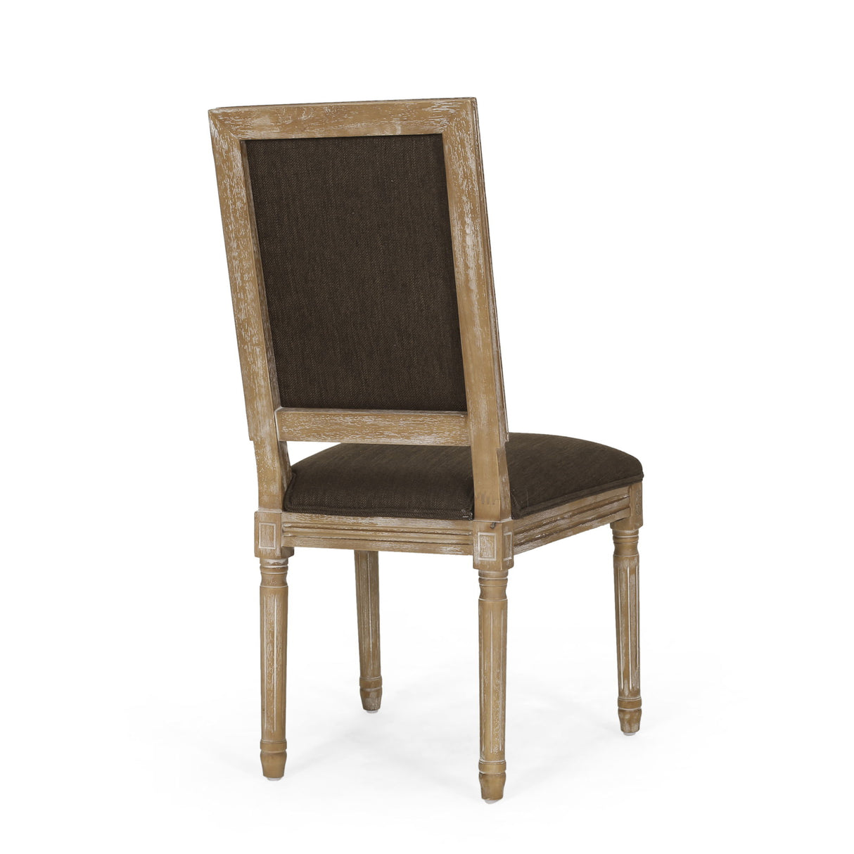 French Country Style Dining Chair With Upholstered Seating And Fluted Legs