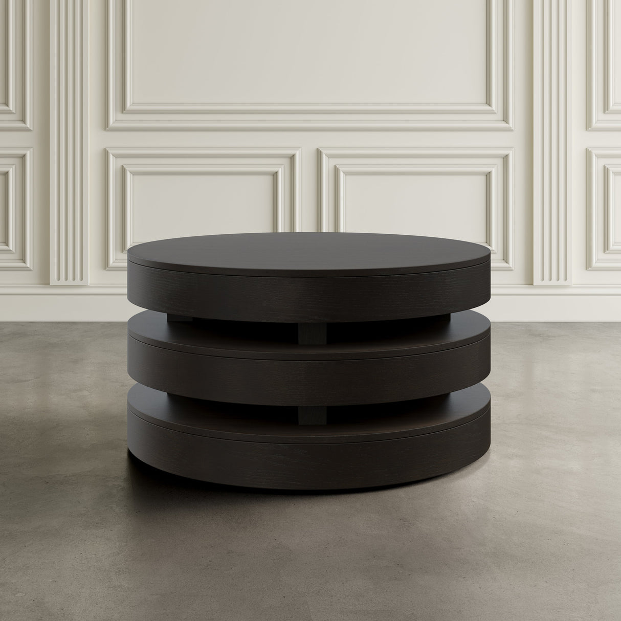 Brix Round Cocktail Table w/Casters - Espresso