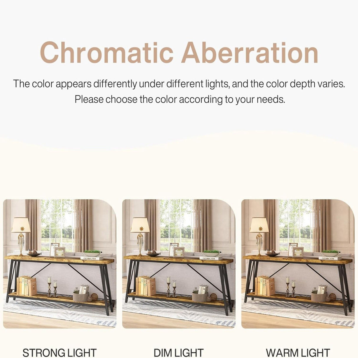 Extra Long Sofa Table For Hallway, Entryway & Living Room - Rustic Brown