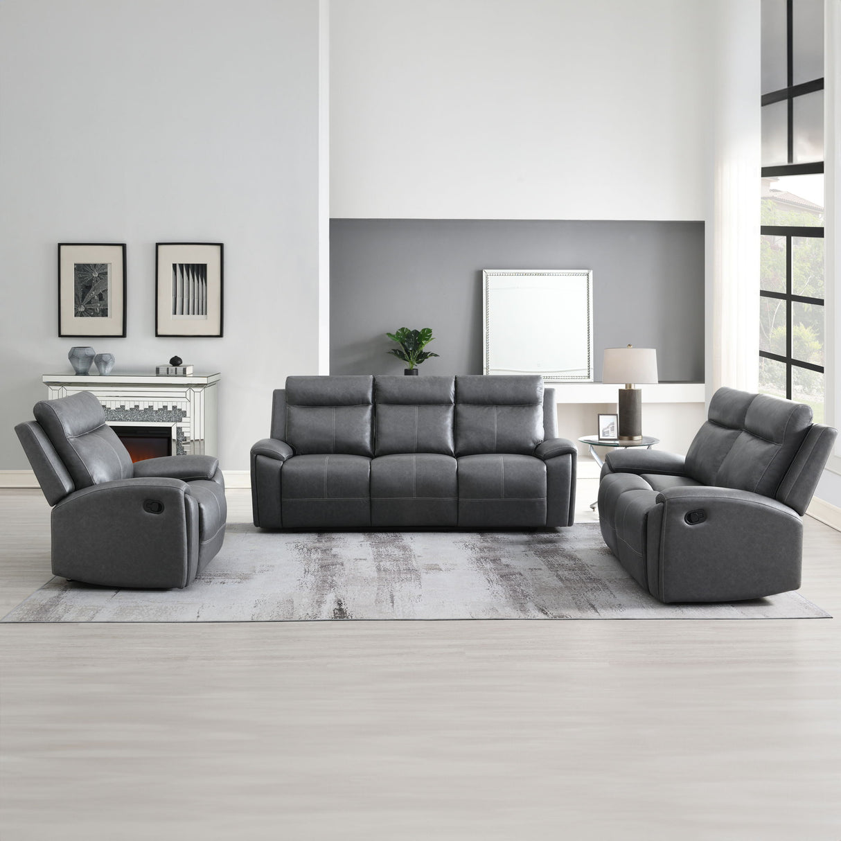Gaston - Manual Recliner - Gray