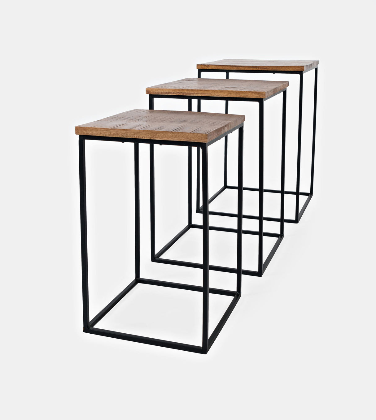 Global Archive - Brody Square Nesting Tables - Rustic Brown