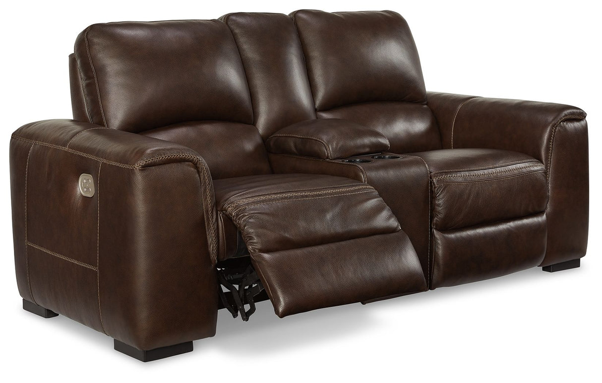 Alessandro - PWR REC Loveseat/Con/Adj HDRST - Walnut