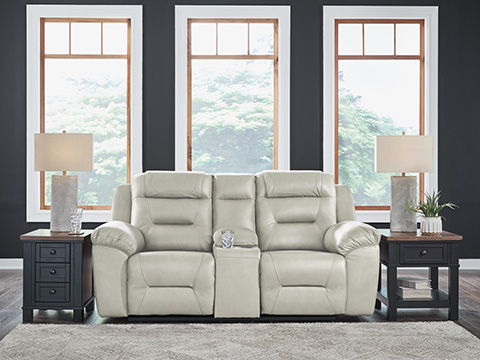 Heritage DBL Rec Loveseat w/Console Leather