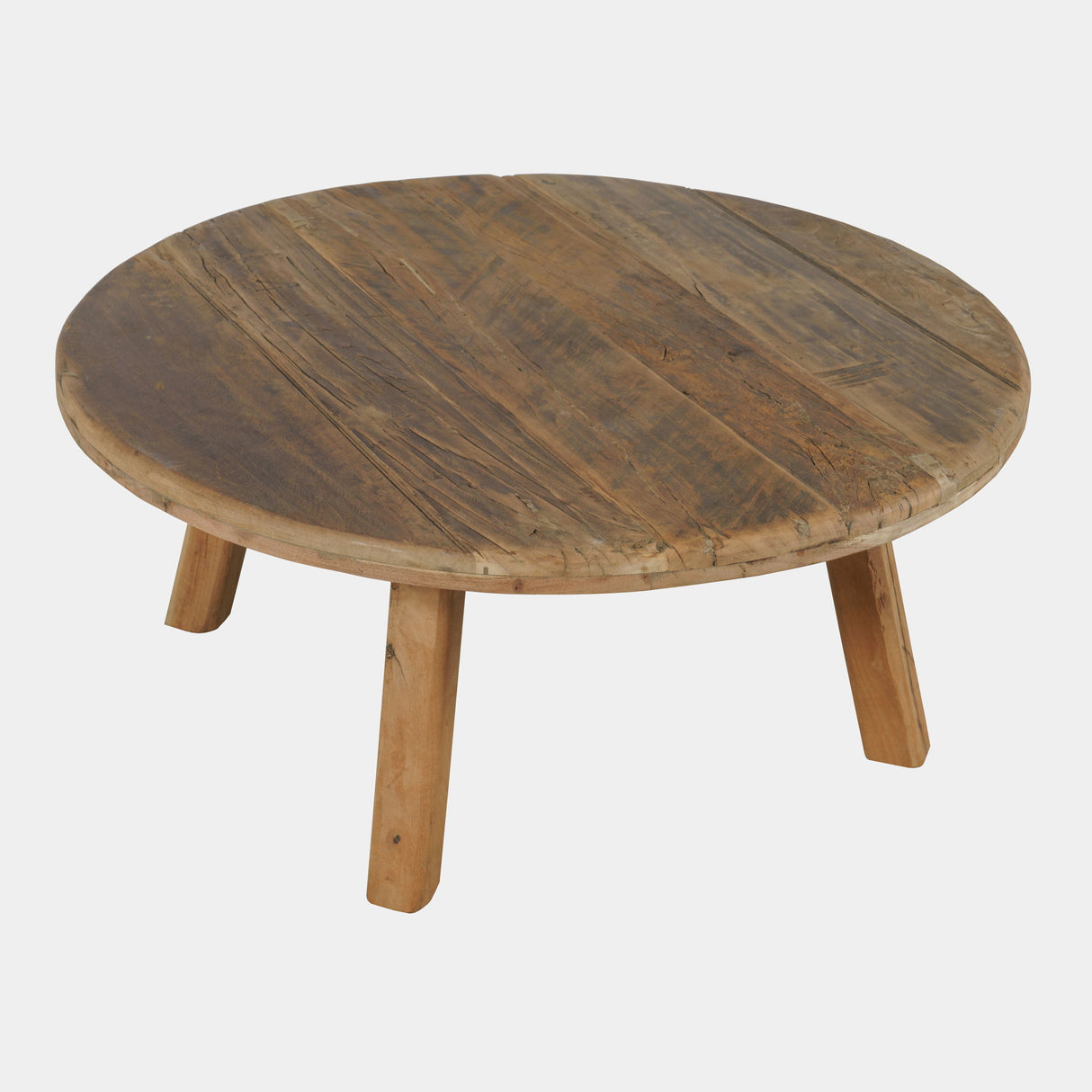 Reclamation - 36" Round Coffee Table - Rustic Unfinished Brown