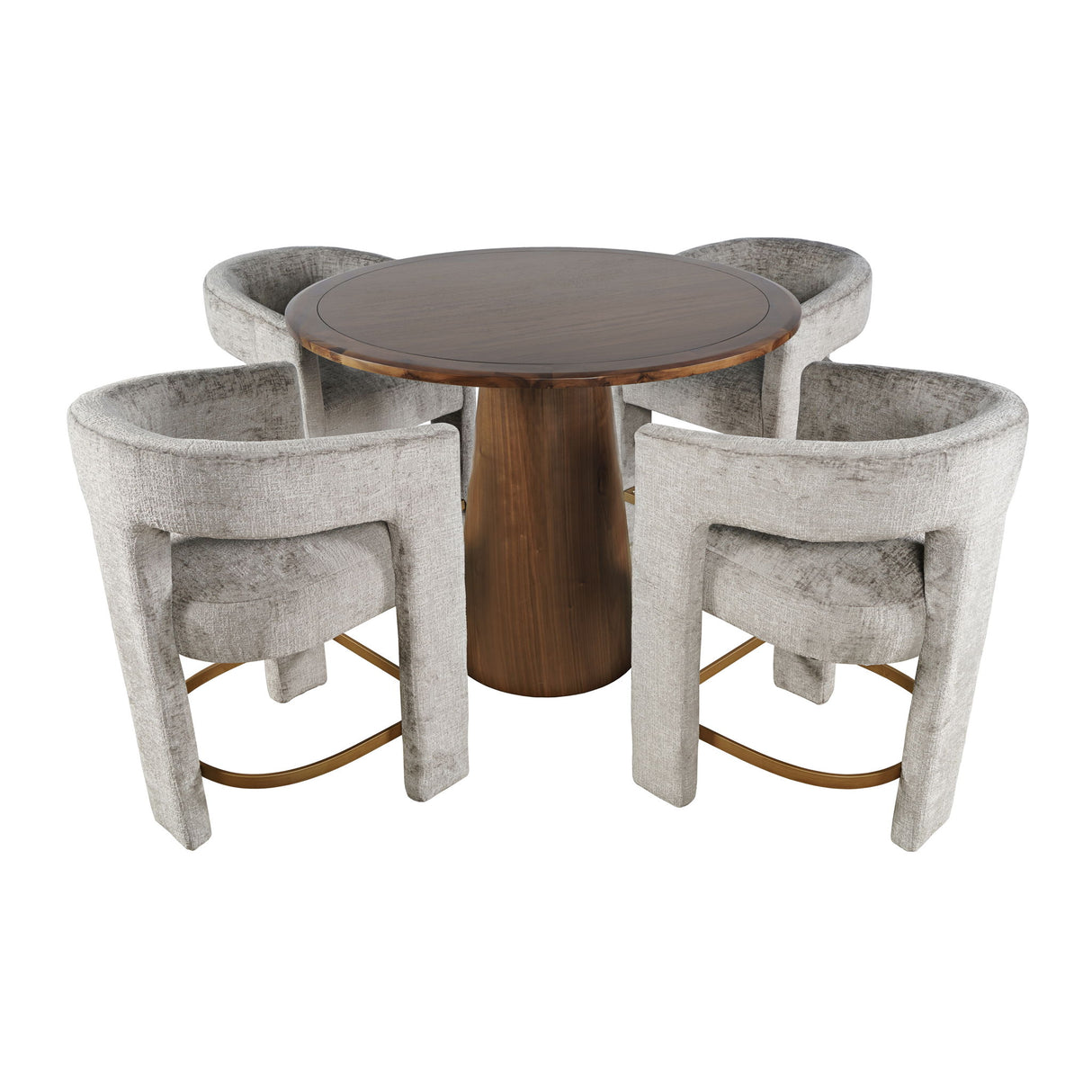 Gwen - 5 Piece Counter Dining Set - Dark Brown Table