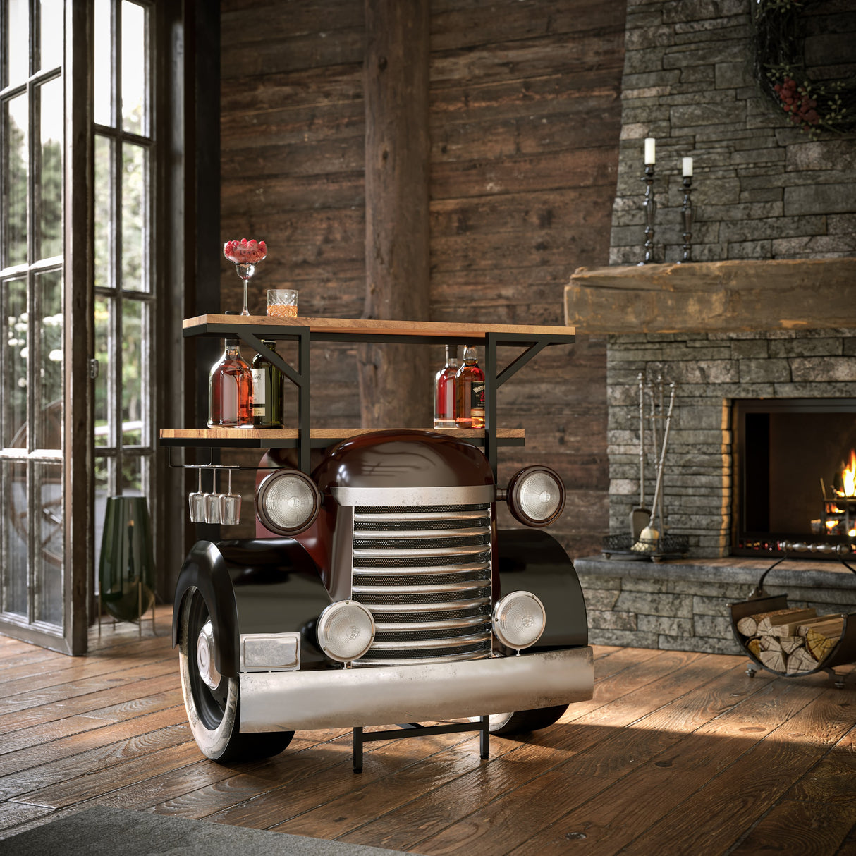 Woody Vintage Car Home Bar Table
