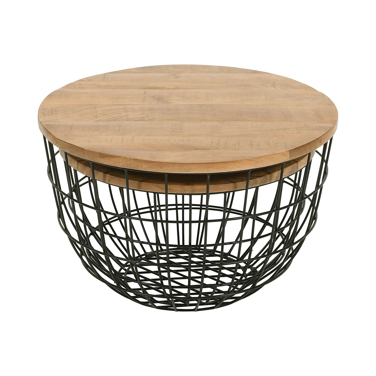 Global Archive - Rondo Nesting Coffee Tables - Black / Light Brown